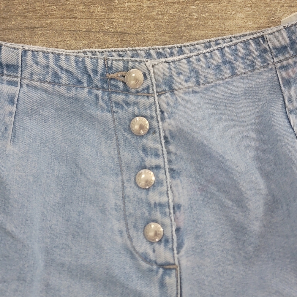 GAP WOMENS SHORT Y2K BUTTON FRONT DENIM JEAN SKIRT SIZE 6/28 - Picture 2 of 5